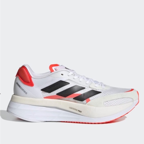 adidas Adizero Boston 10 “White Solar Red” - Picture 1 of 9